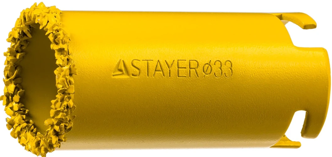 Кольцевая коронка, 33 мм, L 55 мм, карбид вольфрама, STAYER 33345-33 — фото 1