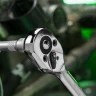 Ключ-трещотка 1/4", 45 зубьев, цельнометаллический, с быстрым сбросом, CrV, хром Сибртех 14014 — фото 13