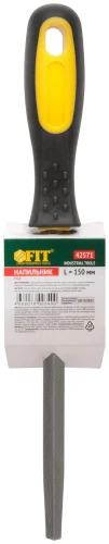 Напильник, прорезиненная ручка, трехгранный 150 мм FIT 42571 — фото 3