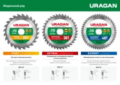 Пильный диск по дереву, 190 х 30/20 мм, 36Т, URAGAN Optima 36801-190-30-36_z01