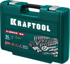 Универсальный набор инструмента, 94 предм., (1/2"+1/4"), KRAFTOOL X-Drive 94 27883-H95_z03
