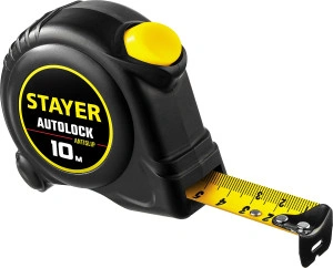 Рулетка с автостопом, 10 м х 25 мм, STAYER AutoLock 2-34126-10-25