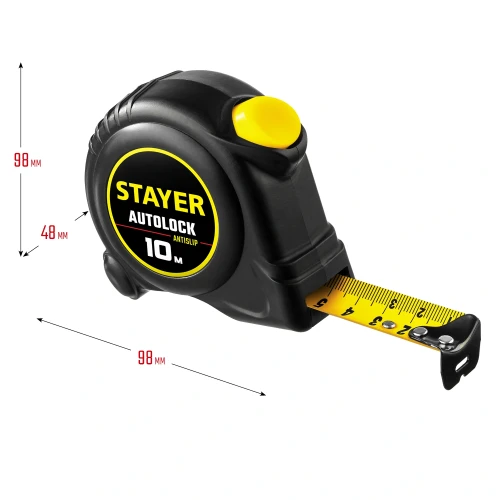 Рулетка с автостопом, 10 м х 25 мм, STAYER AutoLock 2-34126-10-25 — фото 6