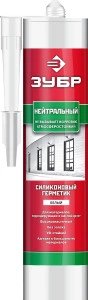 Нейтральный силиконовый герметик, 280 мл, белый, ЗУБР 41237-0