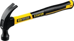 Молоток-гвоздодёр столярный с фиберглассовой рукояткой, 450 г, STAYER Hercules 2026-450_z02
