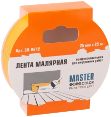 Лента малярная желтая, для внутренних работ, 25 мм x 25 м MASTER COLOR 30-6612