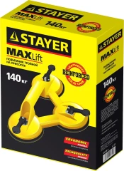 Стеклодомкрат на присоске, 140 кг, пластмассовый, тройной, STAYER MAXLift 33718-3