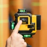 Лазерный уровень мультипризменный DLV-360-4C, 30 м, зеленый луч, Li-Ion 2,4 Aч, кейс Denzel 35081 — фото 26