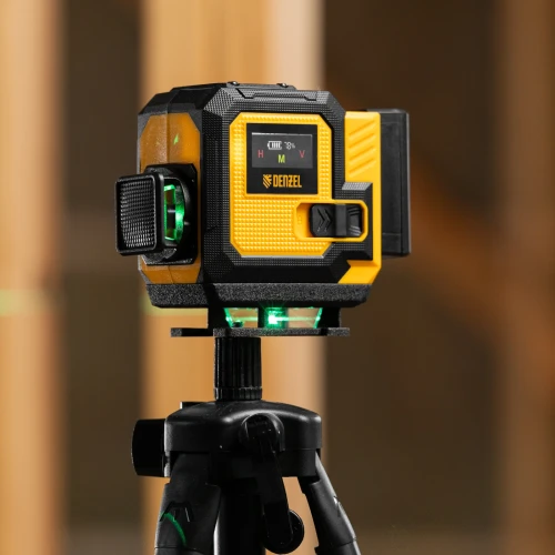 Лазерный уровень мультипризменный DLV-360-3T, 30 м, зеленый луч, Li-Ion 2,4 Aч, штатив Denzel 350805 — фото 32