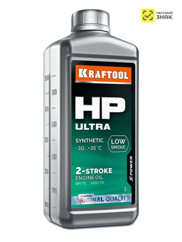 Cинтетическое масло для 2-тактных двигателей, 1 л, KRAFTOOL HP Ultra 41503-1 — фото 1