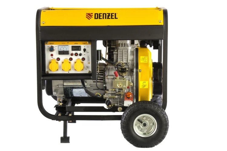 Генератор дизельный DD6300Е, 5.0 кВт, 220 В/50 Гц, 15 л, электростартер Denzel 94657 — фото 3