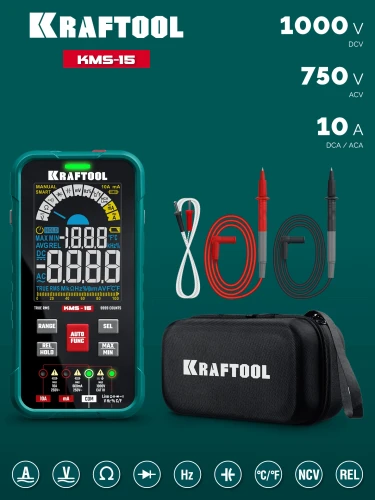 Смарт-мультиметр цифровой, KRAFTOOL KMS-15 59870 — фото 3