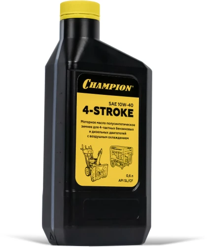 Масло для 4-тактных двигателей полусинтетическое зимнее SAE 10W40 API SL/CF 0,6л Champion 952854 — фото 1