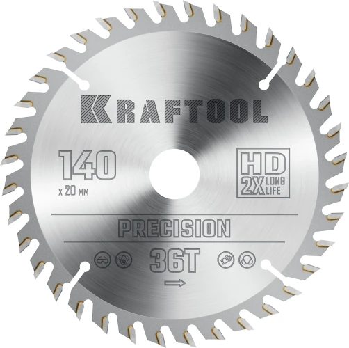 Пильный диск по дереву, 140 х 20 мм, 36Т, KRAFTOOL Precision 36952-140-20 — фото 1