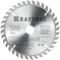 Пильный диск по дереву, 140 х 20 мм, 36Т, KRAFTOOL Precision 36952-140-20