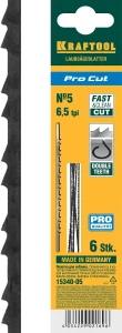 Полотна для лобзика, 130 мм, 6 шт, KRAFTOOL Pro Cut 15340-05