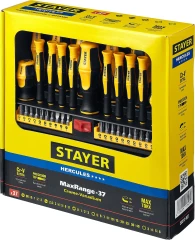 Набор отверток с насадками, 37 предм., STAYER Hercules-Pro-37 25312-H37