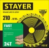 Пильный диск по дереву, 210 x 32/30 мм, 24Т, быстрый рез, STAYER Fast 3680-210-32-24_z01 — фото 2