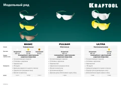 Защитные очки, открытого типа, прозрачные, стекло увеличенного размера устойчивое к царапинам и запотеванию, KRAFTOOL ULTRA 110461