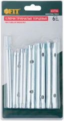 Ключи трубчатые, набор 6 шт. (8-17 мм) FIT 63736