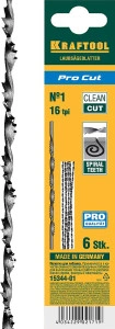 Спиральные полотна для лобзика, 130 мм, 6 шт, KRAFTOOL Pro Cut 15344-01
