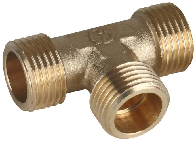 Тройник, латунь, GENERAL FITTINGS наружная резьба 1/2" 51054-1/2 — фото 1