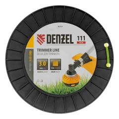Леска для триммера квадрат, 3,0мм х 111м, на DIN катушке FLEX CORD Denzel 96294