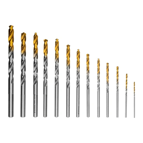 Набор сверл по металлу, 1,5-6,5мм, Р6М5-TiN, Golden Tip, 13 шт Denzel 723002 — фото 3