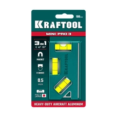 Магнитный компактный уровень, 100 мм, KRAFTOOL Mini-Pro 3 34861-010