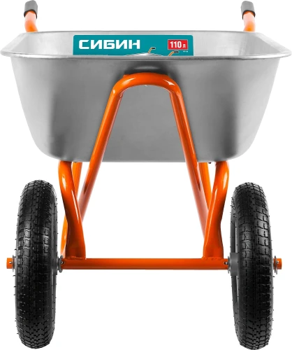 Строительная тачка, 110 л, 200 кг, двухколесная, пневматические колеса, СИБИН СТ-22 39905_z01 — фото 4