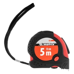 Рулетка Status Magnet fixation,5 м х 19 мм,обрезиненный корпус,зацеп с магнитом Matrix 31023