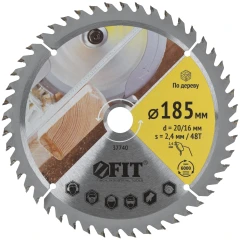 Диск пильный для циркулярных пил по дереву 185 х 20/16 х 48T FIT 37740