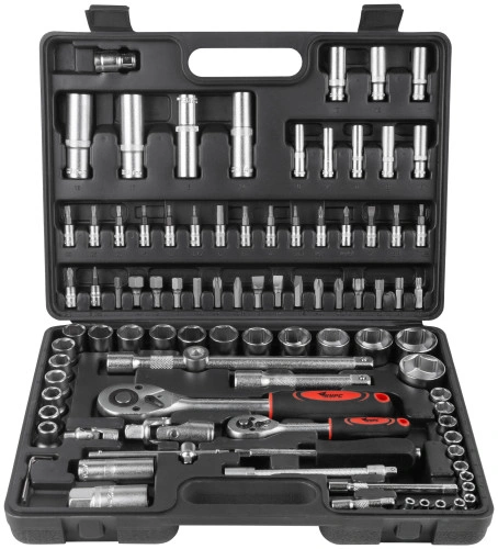 Набор инструмента автомобильный 94 шт. CrV 1/2"+1/4" КУРС 65204 — фото 2
