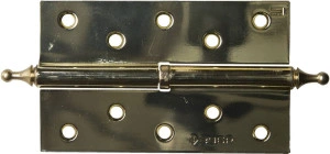 Карточная петля, 125 х 75 х 2.5 мм, разъемная, правая, цвет латунь (PB), 2 шт, ЗУБР 37605-125-1R