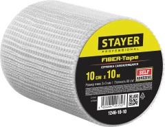 Самоклеящаяся серпянка, 10 см х 10 м, 3 х 3 мм, STAYER FIBER-Tape 1246-10-10
