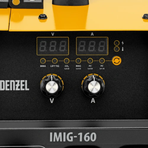 Аппарат инвертор. полуавтомат. cварки IMIG-160 Synergy, 160 А, ПВ 60%, катушка 5 кг Denzel 94314 — фото 10