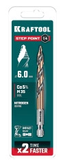 D 6.0 х 98 мм, сверло по металлу для винтовёртов и шуруповертов IMPACT READY, KRAFTOOL STEP POINT 29653-6