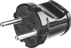Прямая вилка, черная 6 А/220 В, 1300 Вт, STAYER MAXElectro 55150-B