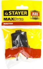 Прямая вилка, черная 6 А/220 В, 1300 Вт, STAYER MAXElectro 55150-B