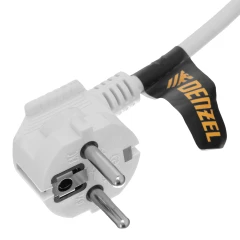 Шнур сетевой Energy Series, ПВС, 1,5 м, 3 x 1 мм, с неразборной вилкой, белый, Denzel 37662