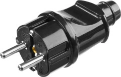 Прямая вилка, черная, 16 А/220 В, 1300 Вт, STAYER MAXElectro 55160-B