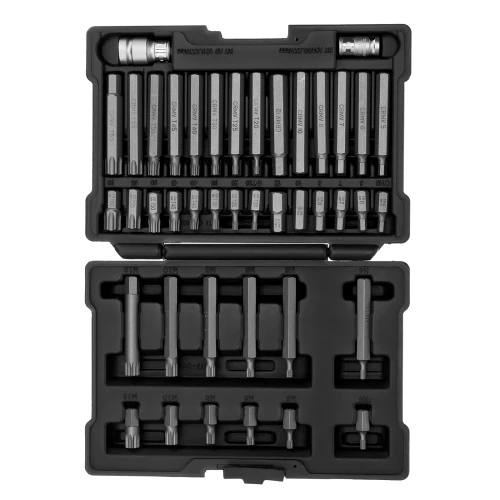 Набор бит HEX, Torx, SPLine, хвостовик-шестигранник 1/2, CrV, 42 шт. Stels 11318 — фото 2