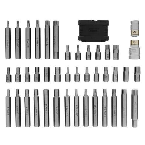 Набор бит HEX, Torx, SPLine, хвостовик-шестигранник 1/2, CrV, 42 шт. Stels 11318 — фото 3