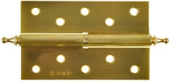 Карточная петля, 125 х 75 х 2.5 мм, разъемная, левая, цвет матовая латунь (SB), 2 шт, ЗУБР 37605-125-3L