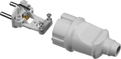 Прямая вилка, белая, 16 А/220 В, 1300 Вт, STAYER MAXElectro 55160-W