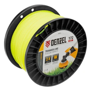 Леска для триммера зубчатый квадрат, 2,4мм х 172м, на DIN катушке FLEX CORD Denzel 96804