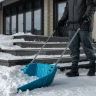 Скрепер-волокуша для уборки снега, полипропилен, колеса, 595х715х1445мм, рукоятка с ПВХ, LUXE PALISAD 61694 — фото 12