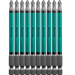 Биты, 100 мм, 10 шт, KRAFTOOL Optimum PZ2 26124-2-100-10