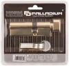 Цилиндровый механизм "PALLADIUM" асимметричный, 90 мм, ключ-завертка, латунь 67248 — фото 3