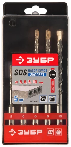 Набор SDS-plus буров, 5 шт: 5/6х110. 6/8/10х160 мм, ЗУБР 29314-H5 — фото 2